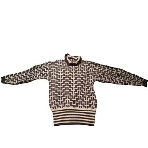 Stylish Black and White Turtleneck Sweater